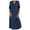 Dark Blue, variant on LEAVINGSUO Fall Dresses for Women 2023 Women Casual Solid Dress V-Neck Roll Sleeve Button Loose Long Dress Dark Blue L