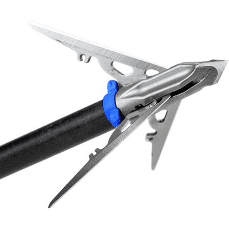 Durable Stainless Steel Ultra Sharp 2 Cutting Diameter Archery Hunting Crossbow Mechanical Expandable Broadhead with 3 Replaceable Blades & Chisel Tip 3-Pack