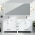 thumbnail image 4 of 72" W X 22" D White Bath Vanity Featuring Cultured Marble Top & 70" 32" H Mirror - Soft Close Drawers And Surface Double With Countertop 28" Build Functional Storage Options, 4 of 7