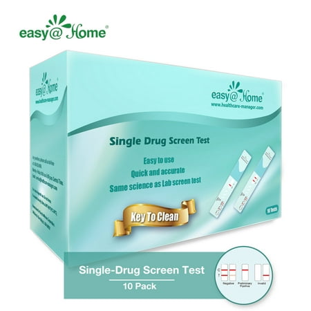 (10 Pack) Easy@Home Marijuana (THC) Single Panel Drug Screen Test, (Best Method To Pass A Drug Test)