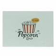 thumbnail image 1 of Movie Theater Cutting Board, Sketch Design Cinema Snack US Fast Food Pop Corn Art, Decorative Tempered Glass Cutting and Serving Board, Small Size, Charcoal Grey Vermilion, by Ambesonne, 1 of 1