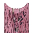 thumbnail image 4 of DYMADE Women Plus Size Half Sleeve Leaf Print Loose Crew Neck T-shirt, 4 of 4