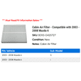 thumbnail image 2 of Cabin Air Filter - Compatible with 2003 - 2008 Mazda 6 2004 2005 2006 2007, 2 of 2