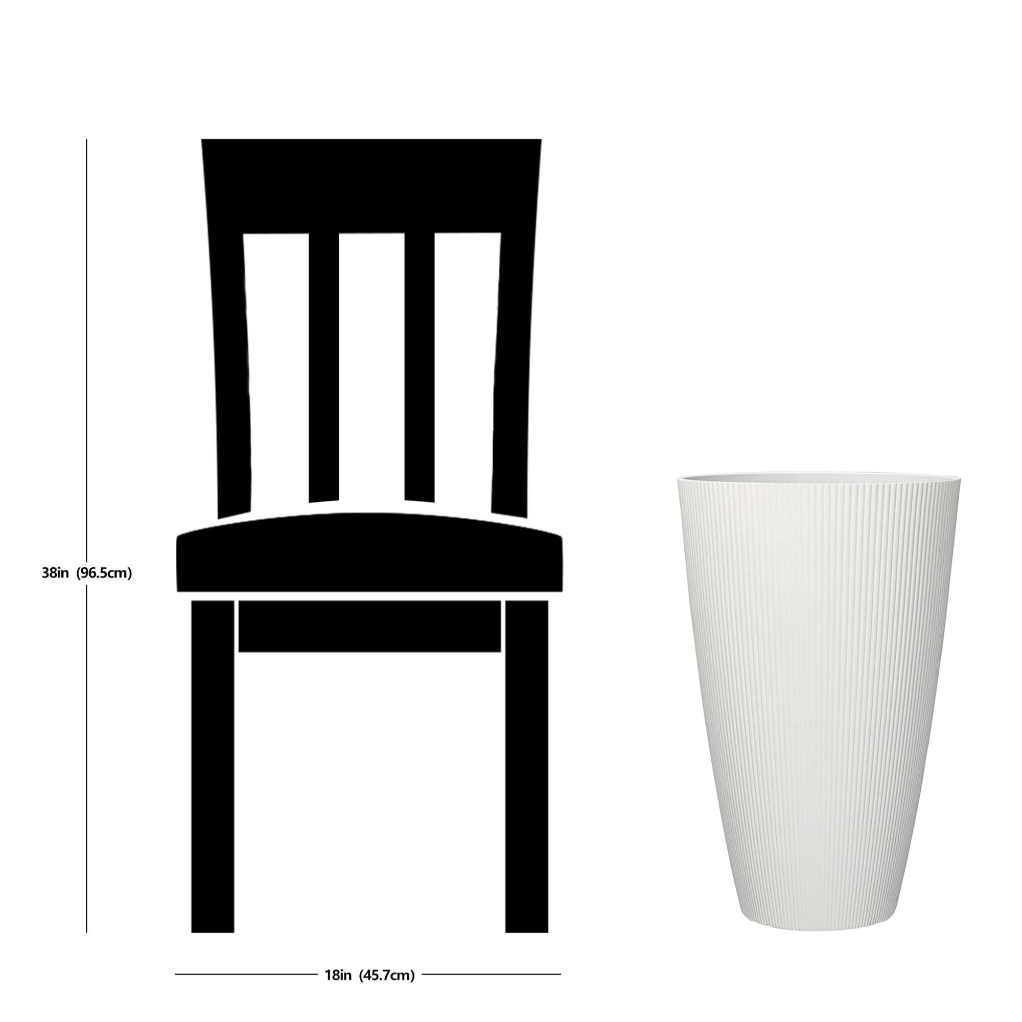 Mainstays 13.9" D x 22" H Parker Tall Cream Recycled Resin Planter
