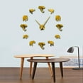 thumbnail image 3 of Jungle Animals Elephant DIY Large Wall Clock Modern Design Mirror Effect Giant Frameless Elephants DIY Clock Watch Home Decor(Black,27inch), 3 of 9