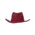 thumbnail image 4 of Glitter Sequin Trim Cowboy Hat - Wine Red, 4 of 4