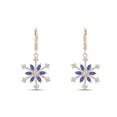 thumbnail image 2 of Marquise Cut Simulated Blue Sapphire & Round White Cubic Zirconia Snowflake Leverback Drop Dangle Earrings In 14k Rose Gold Over Sterling Silver For Womens Her, 2 of 5