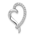 thumbnail image 3 of Finest Gold 14K White Gold 0.1CT Diamond Heart Chain Slide Pendant, 3 of 3