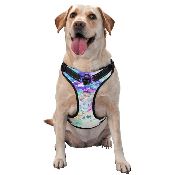 Dreamy Watercolor Dog Harness, Pet Dog Out to Prevent Break Free Leash, Adjustable, Easy to Wear, Medium