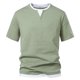 thumbnail image 2 of pstuiky Camisas casuales de manga corta para hombre, Camiseta básica de manga corta para hombre, de talla grande, con cuello doble, holgada, de color liso camisas casuales para hombre m, 2 of 4
