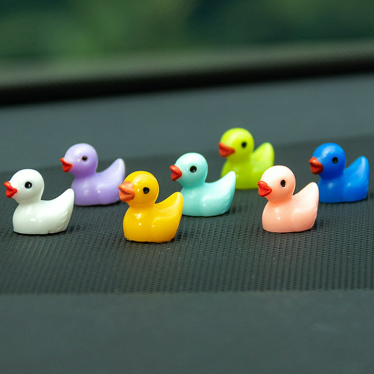 LA TALUS 20pcs Mini Duck Cartoon Design Tiny Ducks Miniature Figures  Ornament for Desktop Random Color 