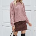 thumbnail image 2 of Fesfesfes Women Sweaters Casual O-Neck Turtleneck Solid Color Long Sleeve Pullover Sweater Sale Tops on Clearance, 2 of 9