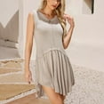 thumbnail image 4 of LYXSSBYX Casual Dresses for Women Women's Round Neck Color Matching Loose Fitting Dress European and American Fashion Women's Knitted Skirt, 4 of 9