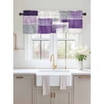 thumbnail image 2 of Valances for Windows Purple White Rod Pocket Cafe Window Treatments Valance Curtains for Kitchen Bathroom Laundry Basement Windows 42"x12", 2 of 9