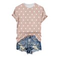 thumbnail image 5 of Womens Oversized Tshirts Casual Short Sleeve Basic Summer Tops for Women Pink L, 5 of 5