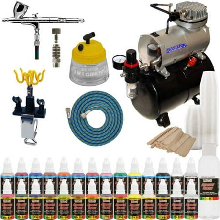 Cleaning Iwata Airbrush - IWATA HP-C PLUS Performance Airbrush Kit Master Tank Compressor, 24 Paint Colors