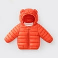 thumbnail image 4 of Toddler Baby Winter Down Coat Cute Bear Ear Hooded Jackets Warm Outwear Lightweight Water-Resistant Jacket Winter Baby Essentials Toddler 18-24 Months, 4 of 7