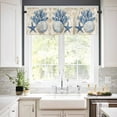 thumbnail image 2 of Blue Coastal Valances for Windows Farmhouse Kitchen Curtains Valances Rod Pocket Valance Curtains for Kitchen Windows Nautical Summer Beach Starfish Shell Window Valances for Bathroom Bedroom 54"x18", 2 of 6