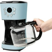 Haden Coffee Machine, 12 Cup Programmable Coffee Maker, Turquoise & Chrome