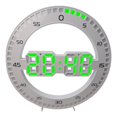 thumbnail image 1 of Reloj de pared LED 3D Reloj de pared digital Hogar Dormitorio Sala de estar Resplandor nocturno Ronda Decoración del hogar Reloj de pared Blanco verde Sunnimix Reloj de pared digital, 1 of 8