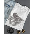 thumbnail image 3 of Cool Grunge Heart & Crow Sketch T-Shirt Women -Image by Shutterstock, Female x-Large, 3 of 4