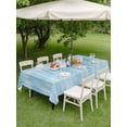thumbnail image 4 of Outdoor Tablecloth with Umbrella Hole for Patio/Picnic/Party/Camping, Teal Blue Waterproof Table Cloth Rectangle Table Cover Washable, Modern Abstract Art Ombre Striped (52"x 70"), 4 of 8