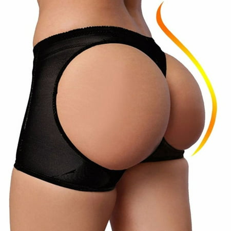 Sexy Women Butt Lifter Shaper Tummy Control Panties Buttock Open Instan Boyshort Black Size