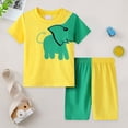 thumbnail image 2 of Gubotare Boys Pjs Boys Pajamas Cotton Toddler Clothes Set Short Sleeve Sleepwear 2 Piece Kids Pjs 3T 4T (Green,3-4 Years), 2 of 8