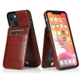 thumbnail image 3 of iPhone 13 Mini Case, Leather Wallet Case iPhone 13 Mini 5.4", PU Leather Case, Built in Stand Wallet Credit Card Holder Case 5 Card Slots Case For Apple iPhone 13 Mini, Brown, 3 of 10