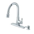 thumbnail image 1 of Cahaba CA6111CP Traditional 1-Handle Pull-Down Kitchen Faucet with Soap Dispenser in Polished Chrome, 1 of 1
