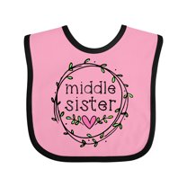 Inktastic Middle Sister Leaves, Circle, Heart Girls Baby Bib