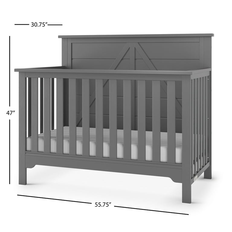 Child Craft Woodland 4 in 1 Convertible Crib Baby Crib Converts to Day Bed Toddler Bed and Full Size Bed 3 Adjustable Mattress Positions Non Toxic Baby Safe Finish Brushed Pebble Walmart