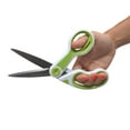 thumbnail image 6 of Westcott 8" Carbo Titanium Dressmakers Scissors, Bent, Adjustable Glide, Green and White, for Sewing or Office, 1-Count, 6 of 12
