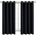 thumbnail image 1 of Cortinas opacas negras para dormitorio, con ojales, aislamiento térmico, para oscurecer la habitación, cortinas para sala de estar, juego de 2 paneles, 52 x 63 pulgadas JFHHH pequeña, 1 of 5