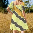 thumbnail image 3 of Irregular Stripe Short Sleeved Dress Dresses Gala Dresses for Special Events, 3 of 6