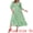 Green, variant on DARING DIVA Plus Size Bell Sleeve Ruffled Hem Boho A Line Long Dress 3X Hot Pink
