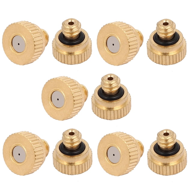 Boquilla de niebla de latón de 0.5 mm de diámetro y 9 mm de largo tono dorado, 10 piezas