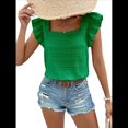 thumbnail image 4 of Top de Mujer con Cuello Cuadrado y Volantes de Corta Verde Talla S, 4 of 10