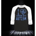 thumbnail image 2 of Shop4Ever Men's I Love Someone With Autism Puzzle Raglan Baseball Shirt X-Large Black/White, 2 of 4