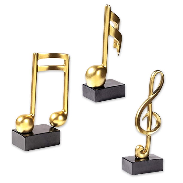 Música nota resina escultura mini mesa estatua interior pieza central ornamento piano amantes artesanía cumpleaños arte decoración 3 piezas Inevent HA010788-00B