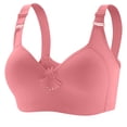 thumbnail image 2 of Feancey Women's Wireless Bras Molded Cups Everyday Brassiere Adjustable Straps Casual No Underwire Bra Solid Color Daily Underwear Watermelon Red 3XL, 2 of 8