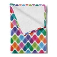 thumbnail image 2 of Colorful Soft Flannel Fleece Blanket, Lively Mixture of Colors with Connected Abstract Triangle Shapes Geometry Design, Cozy Plush for Indoor and Outdoor Use, 50" x 60", Multicolor, by Ambesonne, 2 of 5