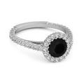 thumbnail image 2 of Mooneye Halo Engagement 925 Sterling Silver 0.50 Ctw Black Spinel Stacking Women Ring, 2 of 3
