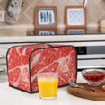thumbnail image 5 of KLL Beef Steaks Print 2 Slice Toaster Dust Covers Kitchen Small Appliance Cover with 2 Pockets,Can hold Jam Spreader Knife & Toaster Tongs (11.4 x 7.9 x 7.5), 5 of 6