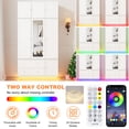 thumbnail image 6 of ANPOO 93'' Tall 3 Door LED Wardrobe Armoire with Top Cabinet, Motion Sensor Light, Mirror, 2 Drawers & Hanging Rod, Large Storage Armoire, White Wood Clothes Cabinet for Bedroom, 6 of 10