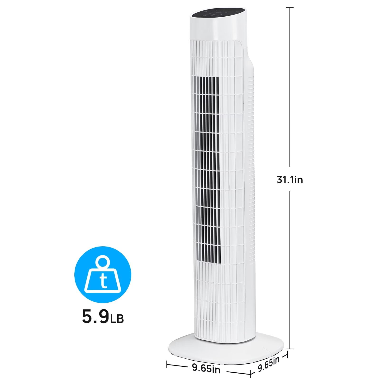 Tower Fan for Bedroom, 31" Oscillating Electric Fan with Remote, 3 Modes, Quiet Fan for Home, Office(White)
