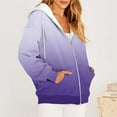 thumbnail image 2 of UTSJKR Women's Oversized Gradient Hoodies Full Zipper Long Sleeve Pullover Sweatshirt Fleece Lined Warm Jacket 2024 Fashion Winter Outwear Purple XXXL, 2 of 6
