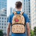 thumbnail image 6 of POLERO Large Capacity Backpack for School Daily Use, Polyester Waterproof Backpacks, Capybara Watermelon Pattern Design, 6 of 10