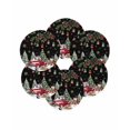 thumbnail image 7 of 13 Inch Round Placemats Set of 6, Black Christmas Non Slip Heat Insulation PP Table Mats, Xmas Snowman Truck Snowflake Tree Balls Washable Place Mats for Kitchen Dining Party Table Decor, 7 of 7