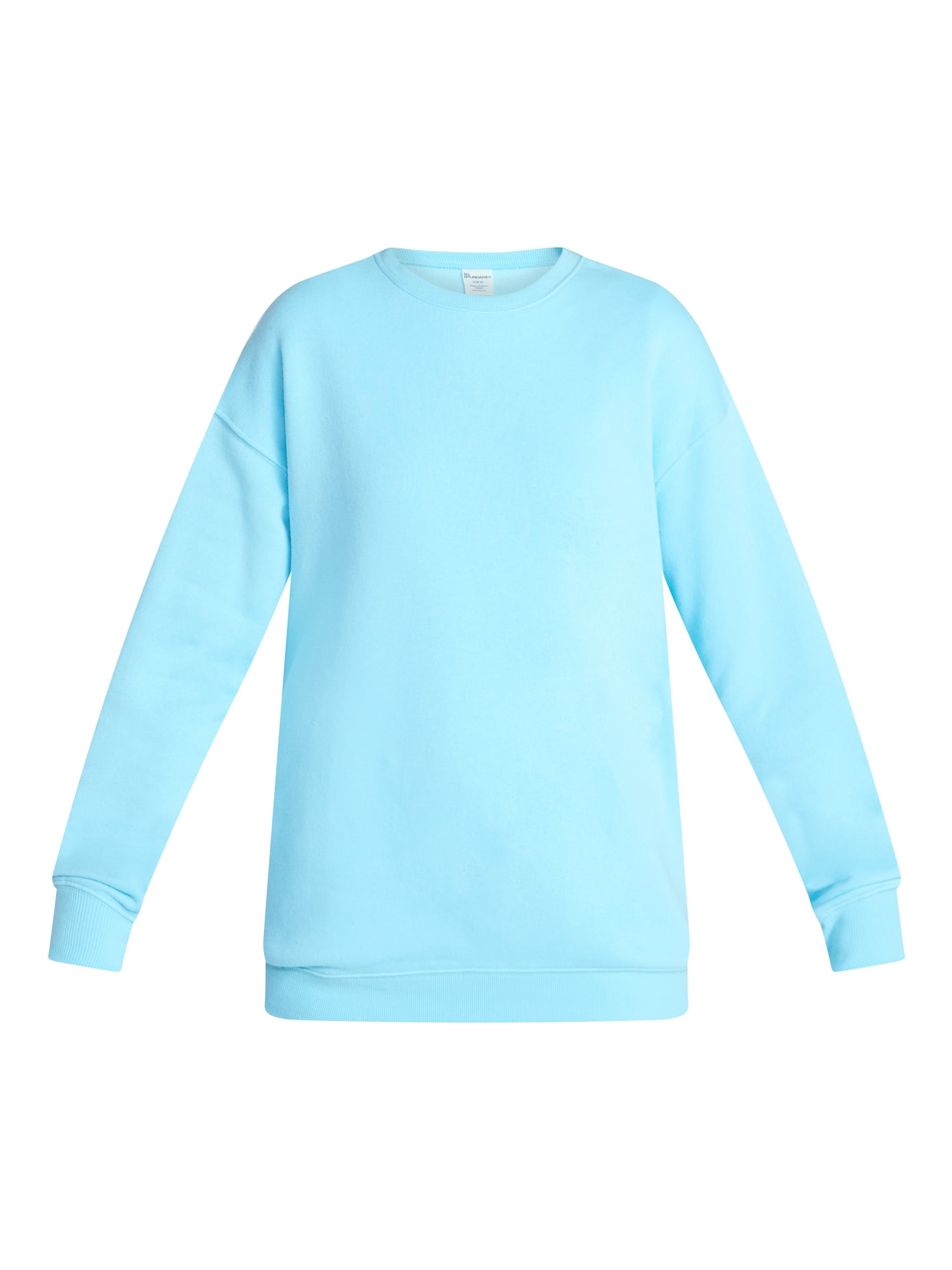 No Boundaries Oversized Fleece Sweatshirt with Long Sleeves, Women's XXS-4X
